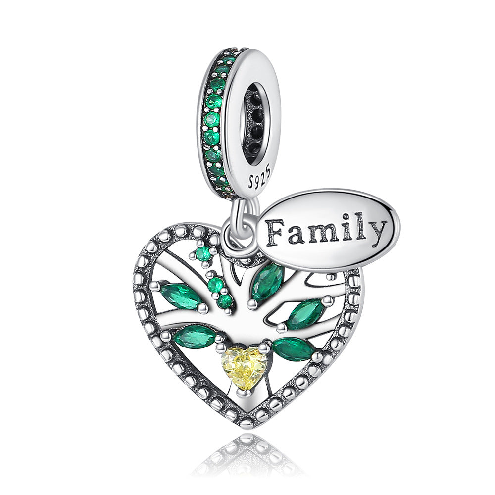 Bricolage pendentif argent-plaqué coeur charmant Lucky Bracelet Collier perlé