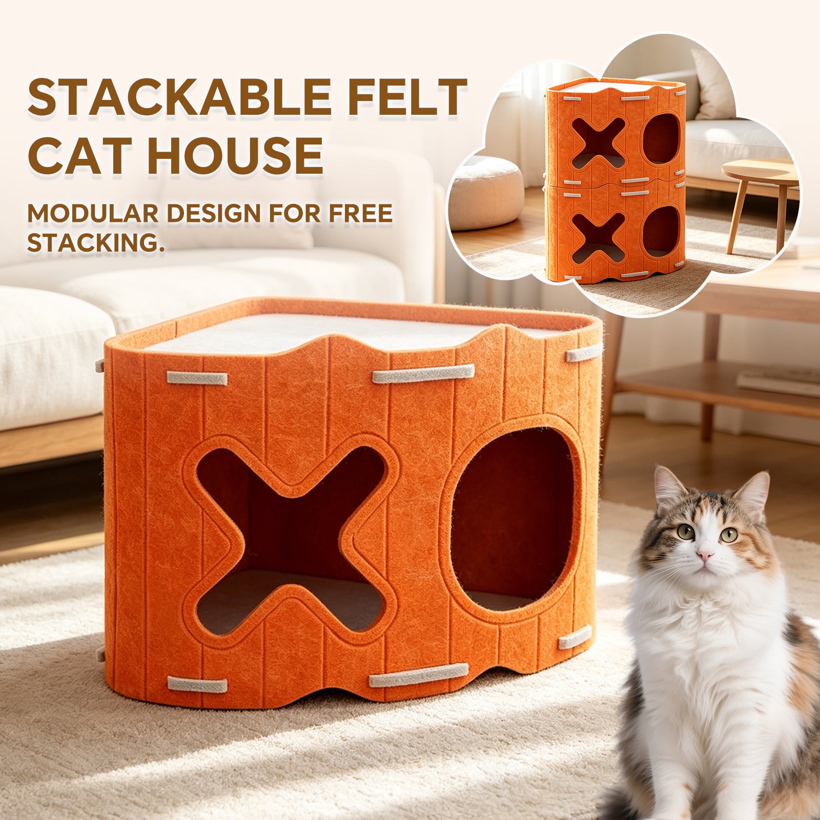Un seul lit de chat empilable multicouche