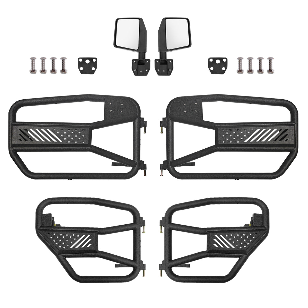 Portes tubulaires avec miroir pour 2007-2017 Porte Wrangler JK 4