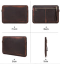 Retro Crazy Horse Carnet de notes en cuir Zipper Computer Bag