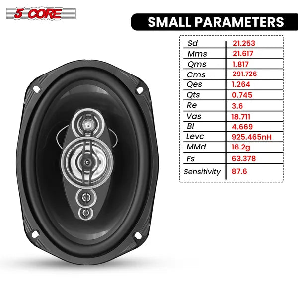 5 Core 6x9 voiture haut-parleur paire 800W 4Ohm 2 Way Coaxial haut-parleur Audio W Super Tweeter Fit for V