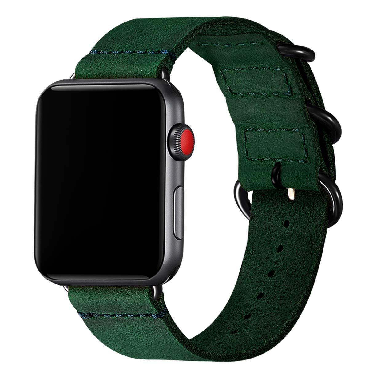 Boucle de fer boucle à trois anneaux Crazy Horse Frosted Vintage Bracelet en cuir