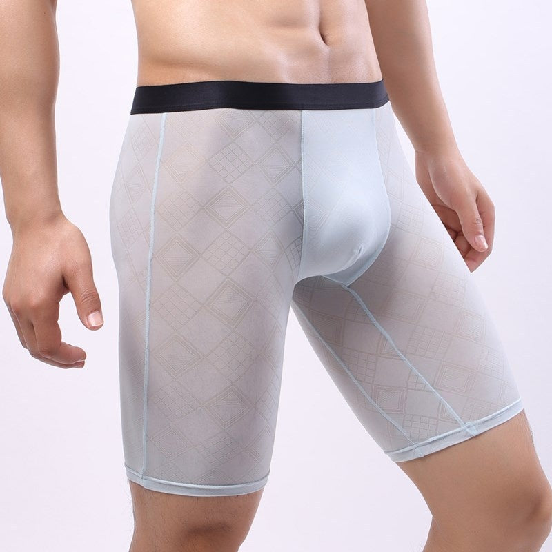 Sous-vêtements hommes Courants Version élargie de Boxer en soie glacée