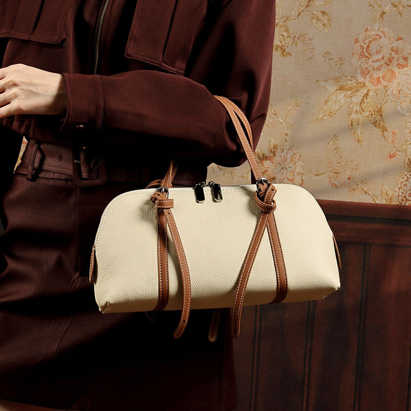 Leather véritable simple Commuter élégant sac de fourre-tout