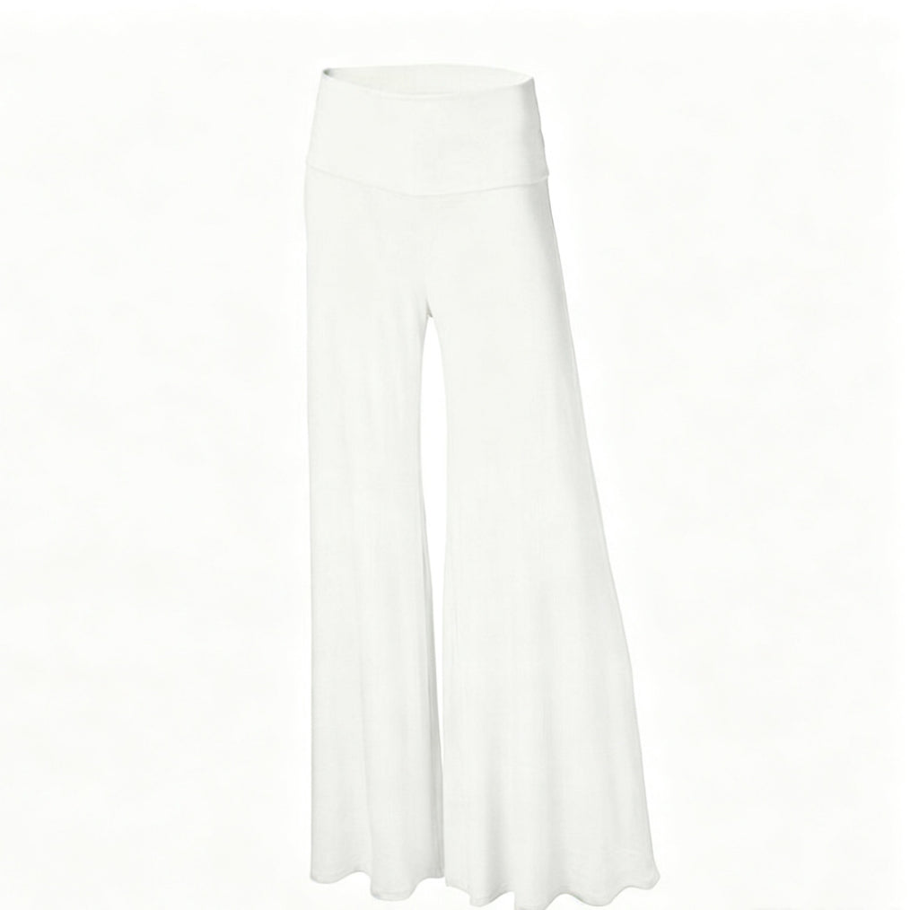 Pantoufles en soie de glace drapées à large leg Plus taille Yoga Long Pantalons Fitness Style