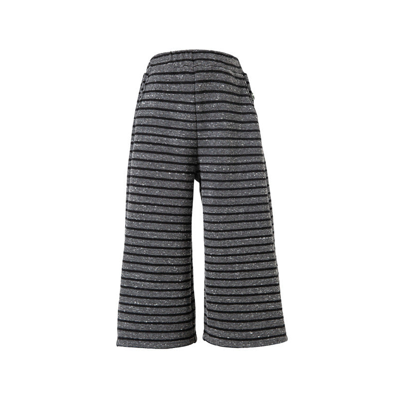 Pantalons à jambes larges et rayées