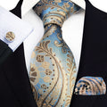 Mens Plaid formal Tie Pocket Square et Cufflinks Ensemble de trois pièces