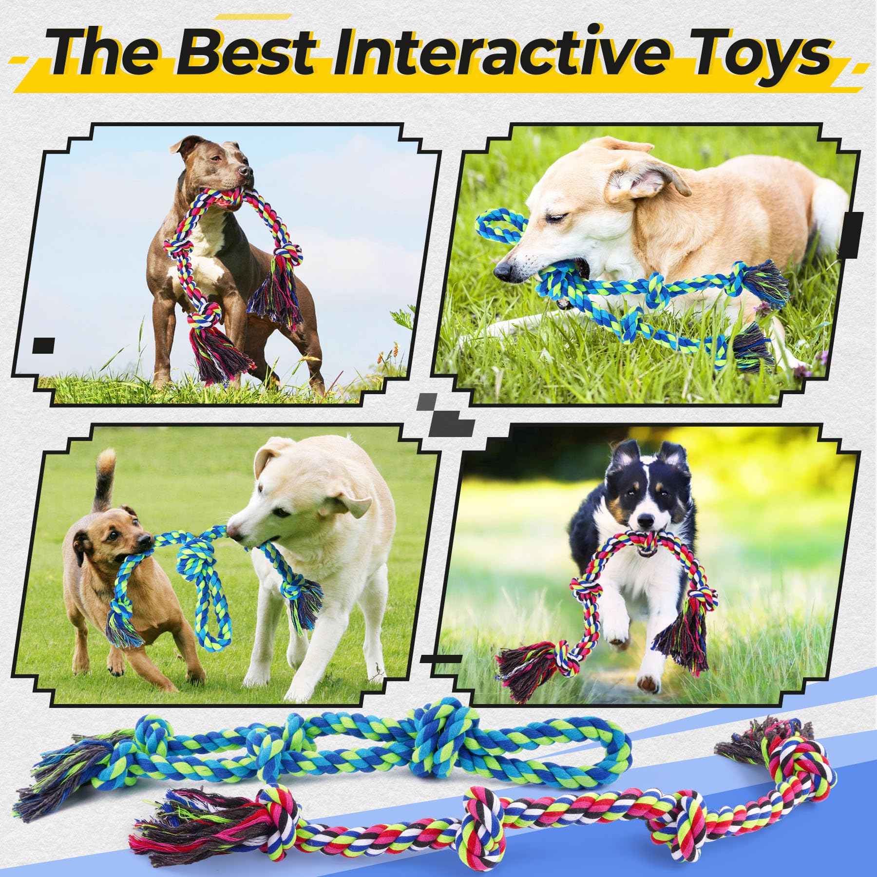 Jouets de corde de chien dur pour les brochettes agressives