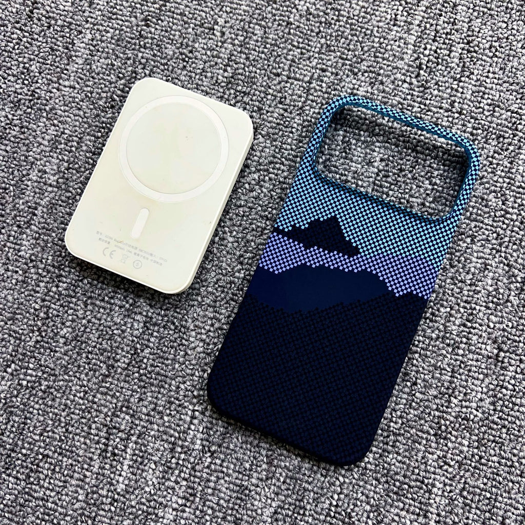 Boîtier de téléphone magnétique en fibre de carbone Kevlar