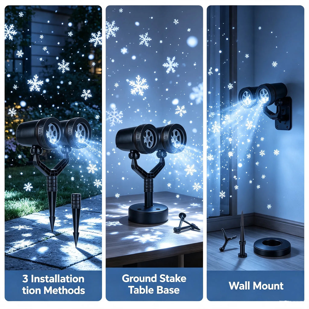 Projection extérieure des flocons de neige