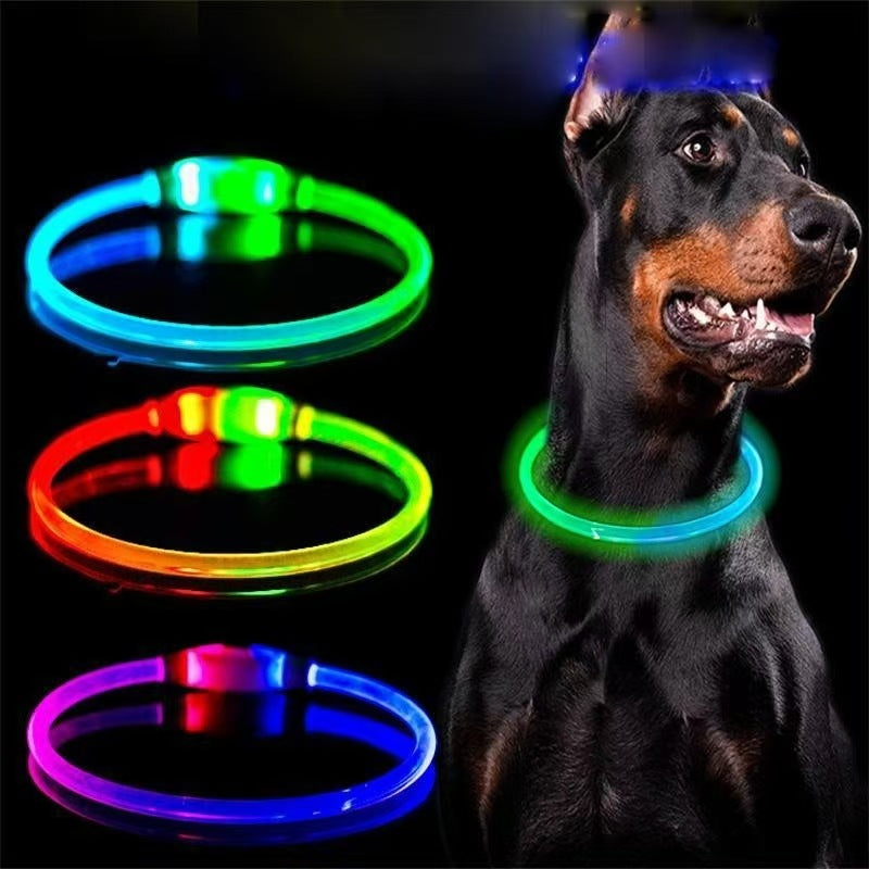 Fermoir de fibre optique haute transparence Émettant la lumière Collier LED rechargeable