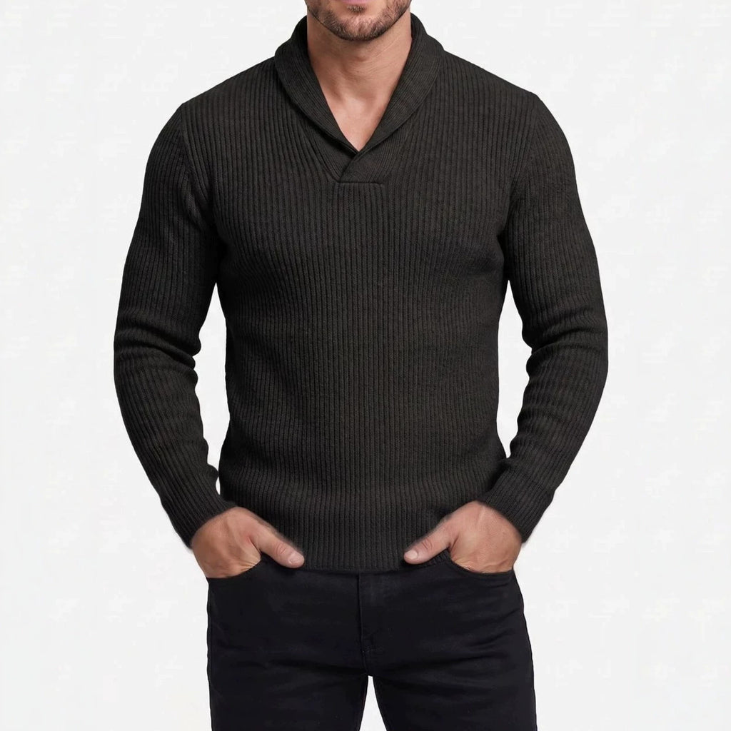 Homme Manches longues col V Slim-fit Sweater tricot