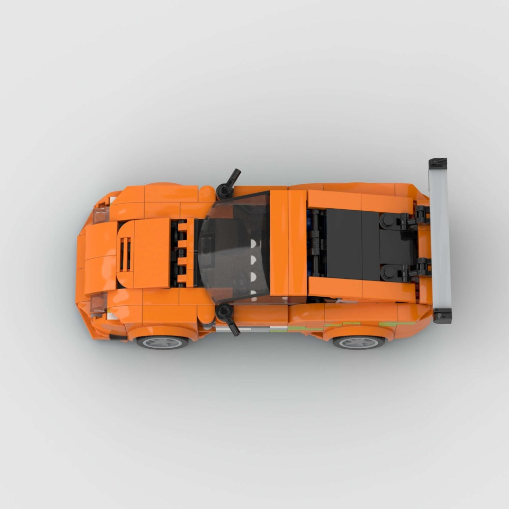 358PCS Orange Sports Car MOC Building Blocks MK4