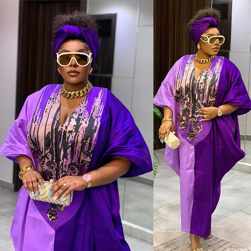 Style ethnique Loose Plus Taille Robe d'appariement couleur