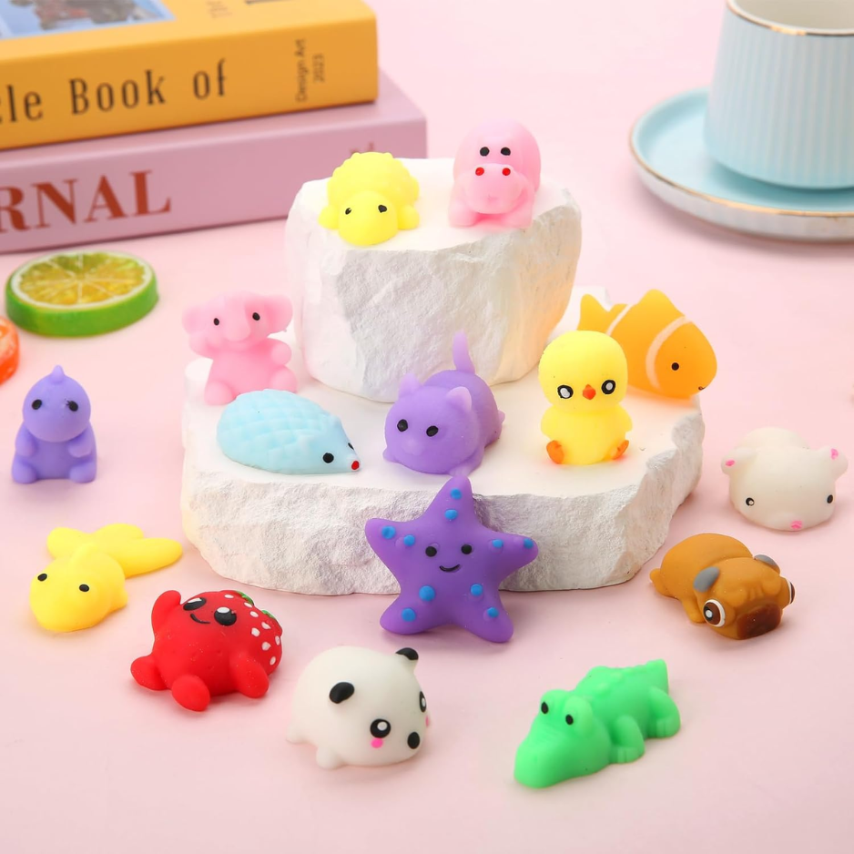 30 Jouets pour la salle de classe Anniversaire Noël Cadeaux Goodie Bag Mini Animaux Mochis Stress Relief Sens