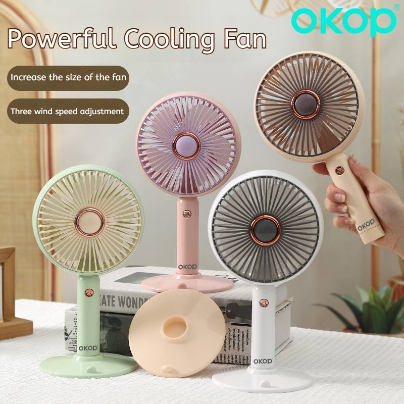 KP-F14 Minimalist élégant Mini ventilateur portable USB Rechargeable 3-Speed Desktop Compatible In