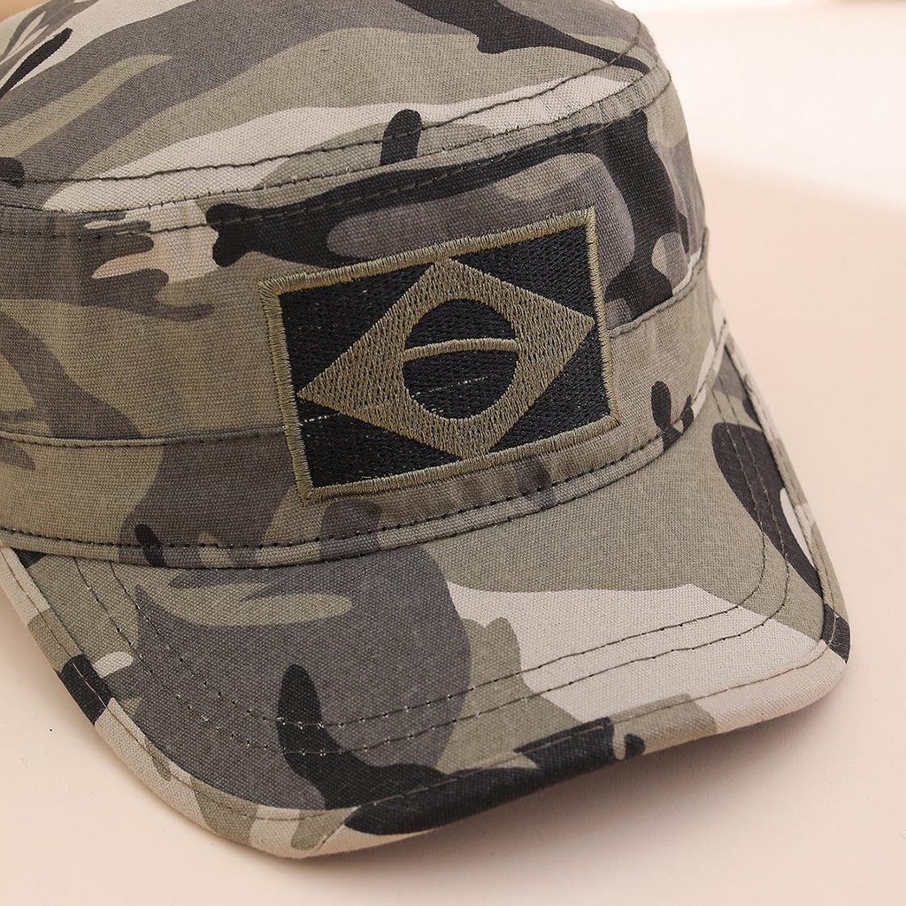 Casquette de baseball à sommet plat avec drapeau brésilien brodé