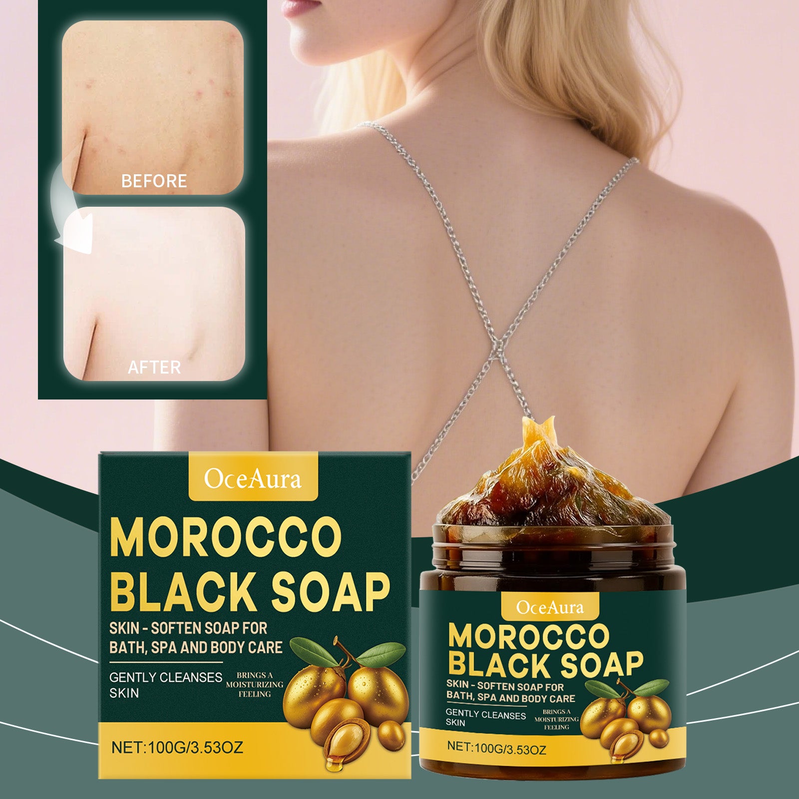 Nettoyage de bain savon noir 1 00g 1 boîte