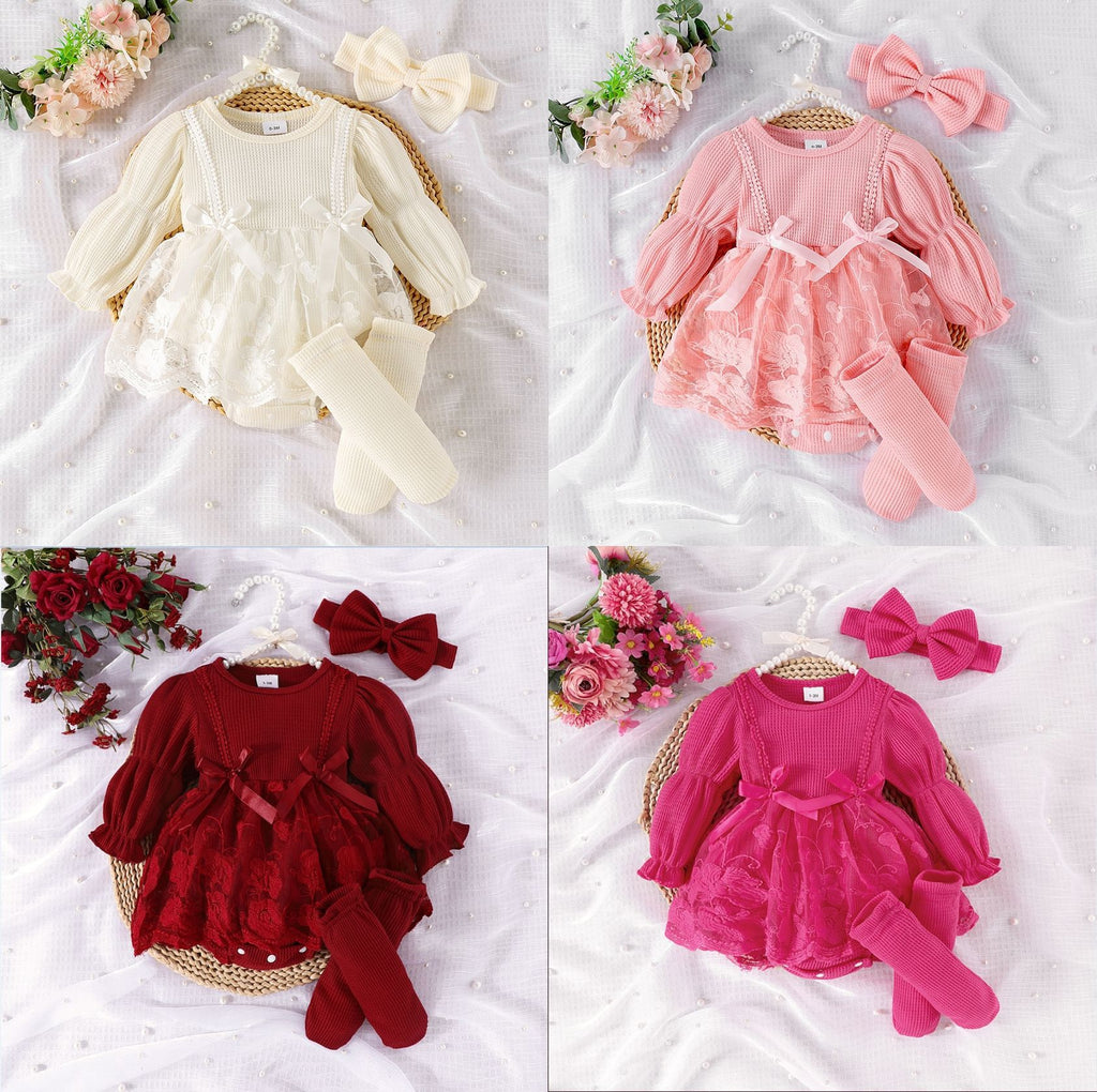 Romper à manches longues rayées de couleur un tulle