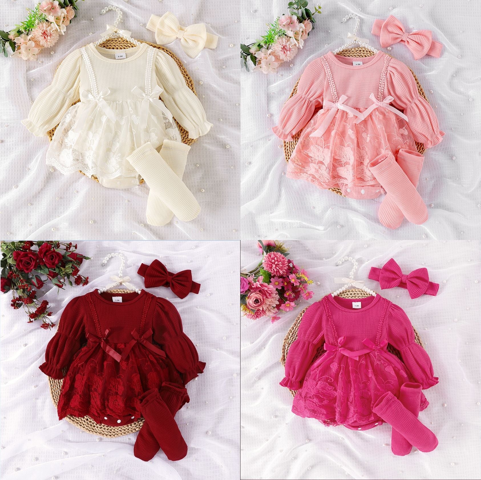 Romper à manches longues rayées de couleur un tulle