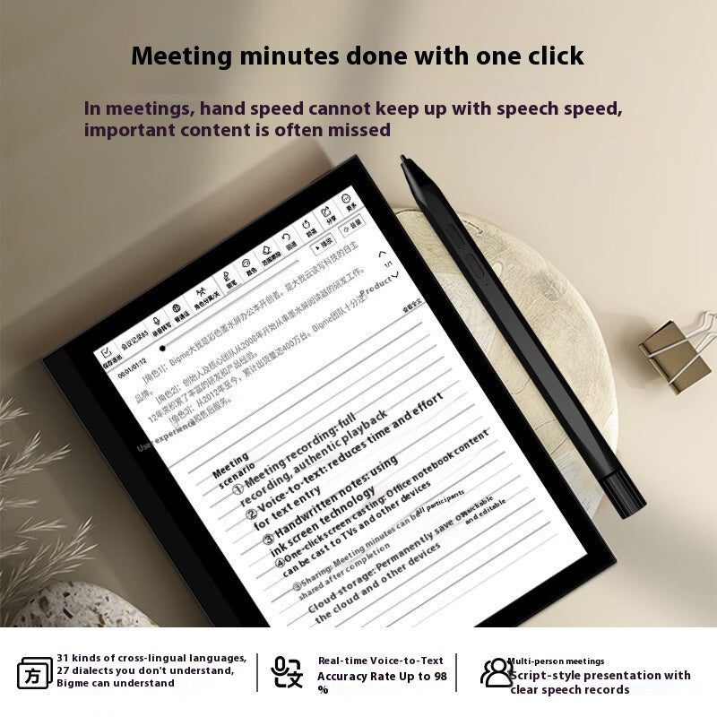 Smart Office Book 7 pouces E-ink Screen Reader Electric Book Reader