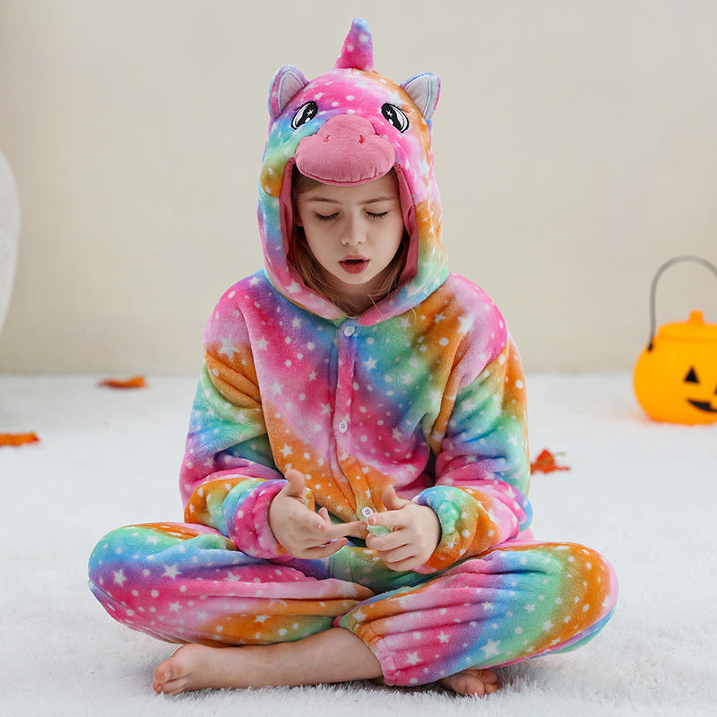 Cartoon animal onesies pour les enfants plus âgés costumes de performance Halloween