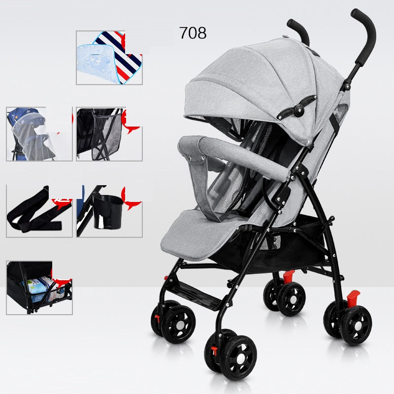Assieds-toi et couche-toi Bébé Portable Pliant Simple Trolley