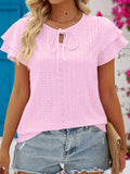 Women's Plus Size Ruffle Short Sleeve Top