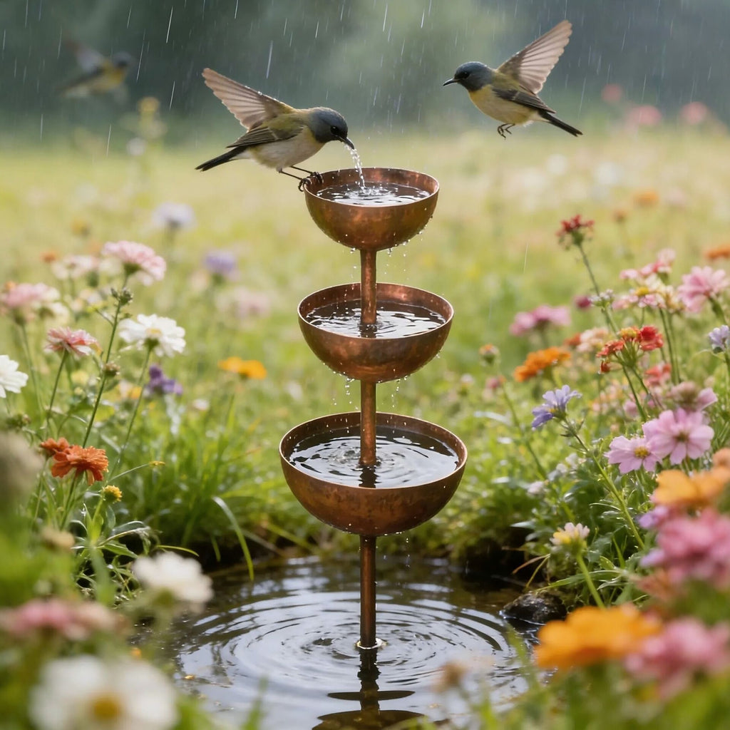 Décoration de jardin de plantes collecteurs d'eau de pluie
