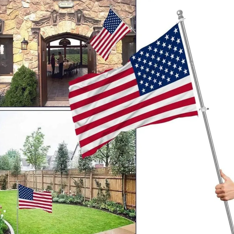 Mur suspendu extérieur 18 M 6ft Cinq sections en acier inoxydable Flagpoles