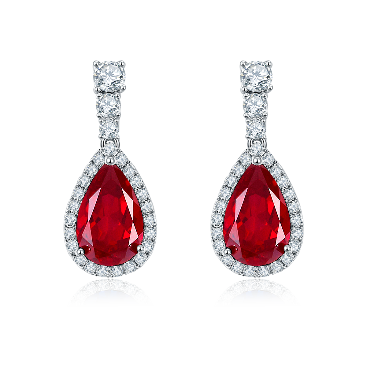 S925 Boucles d'oreilles d'angle en argent sterling Teardrop