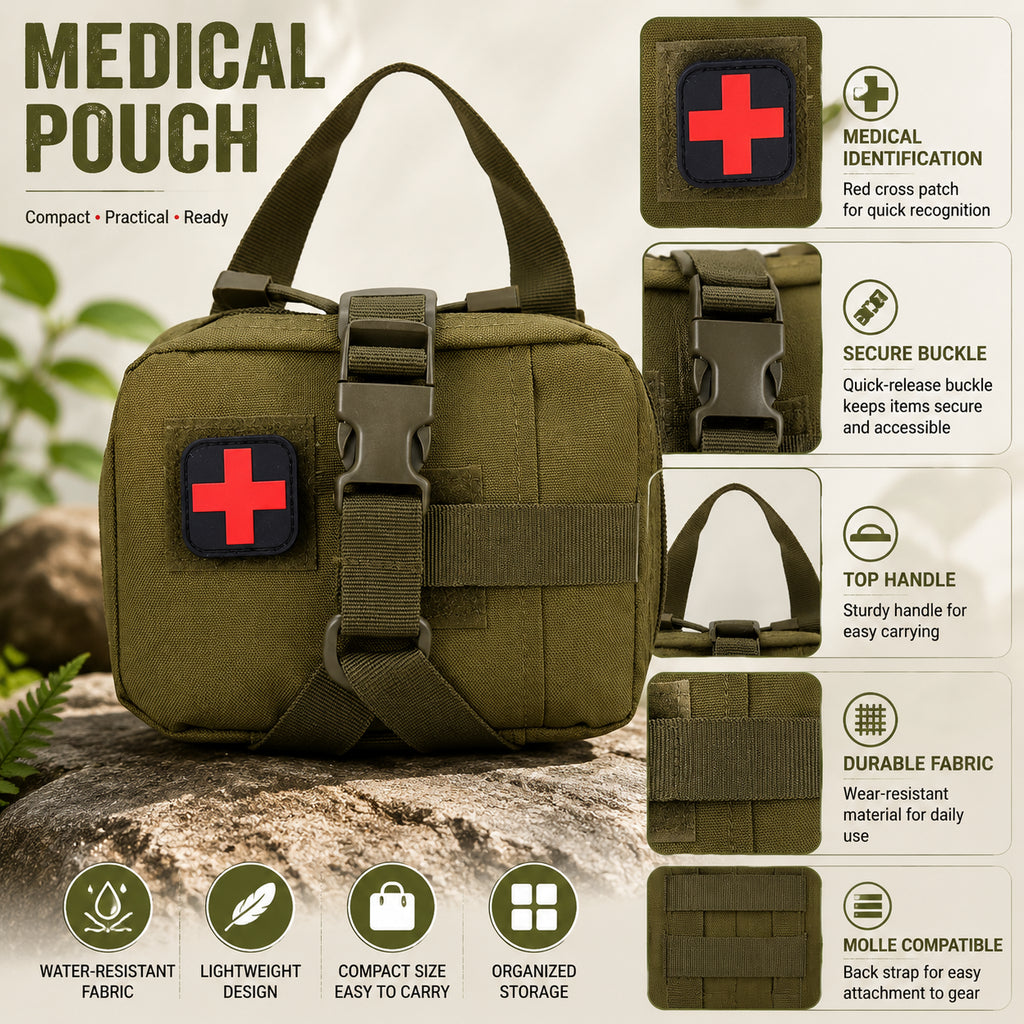 Trousse de premiers soins tactiques portatifs à l'extérieur - Organisateur d'approvisionnement médical portatif/montable