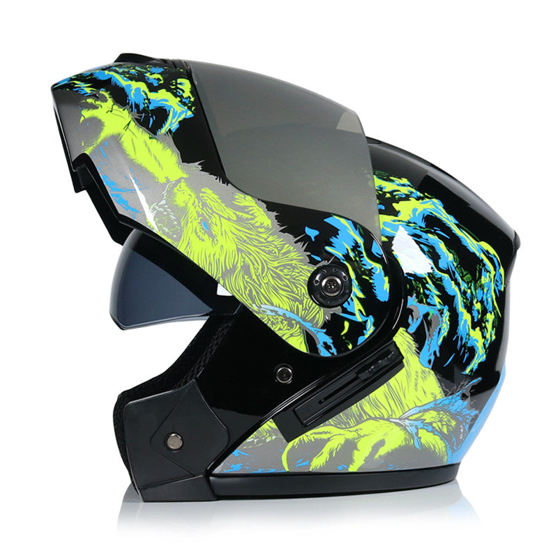 Casque de moto d'hiver double-lentilles non couvert