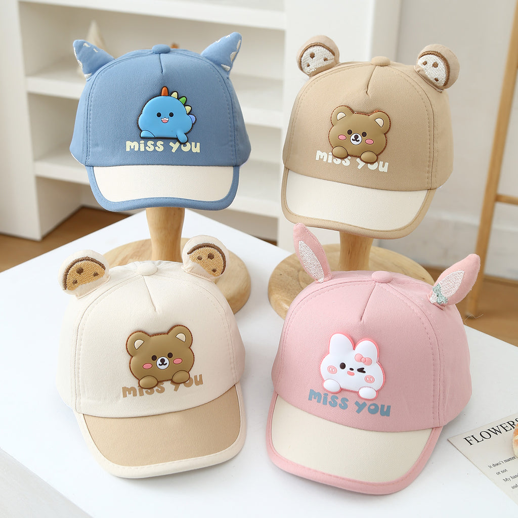 Summer Cartoon Mute Animal Lettre Casquette de baseball pour bébés de 3 à 18 mois