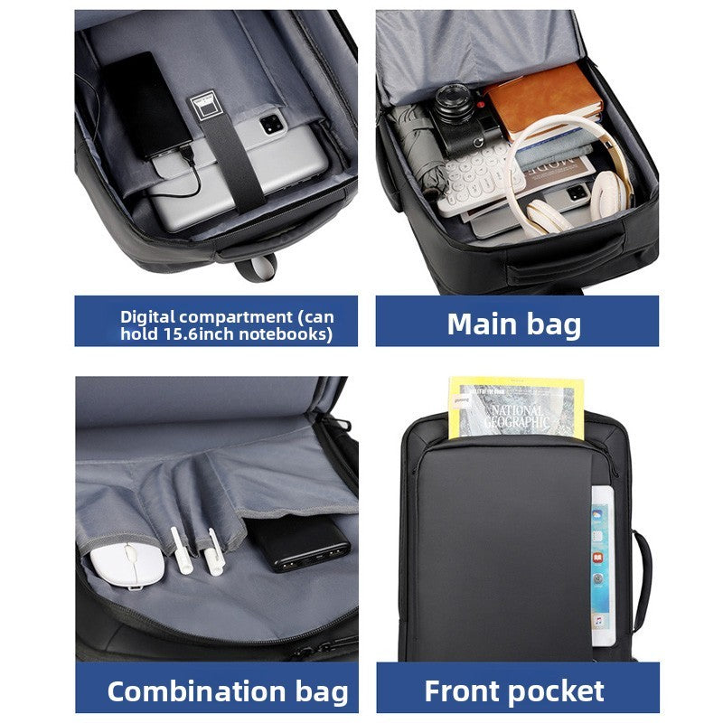 Sac à dos pour ordinateur portable 16 pouces Etanche USB Rucksack Grand sac à bagages de voyage