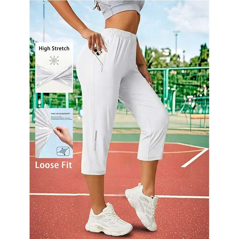 Pantalons de culture en glace à séchage rapide casual sportif pour femmes