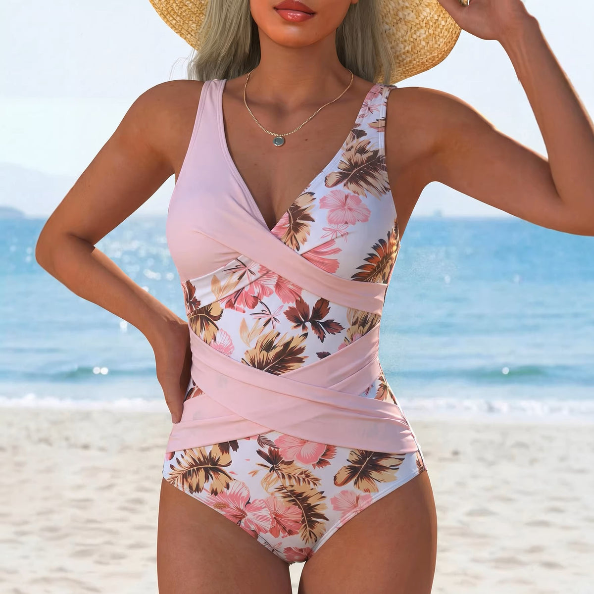 Maillot de bain imprimé à une pièce pour femmes plus taille sexy
