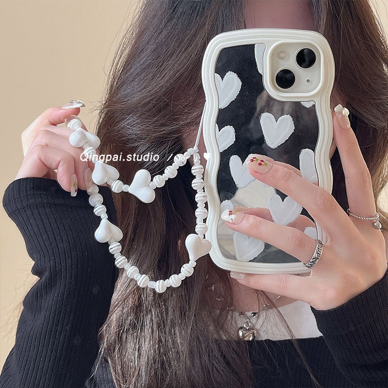 Wavy Edge miroir amour adapté pour téléphone boîtier silicone tout-pack
