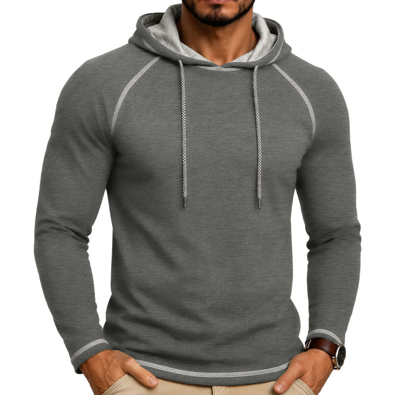 T-shirt à capuche manches longues pour hommes Top sport