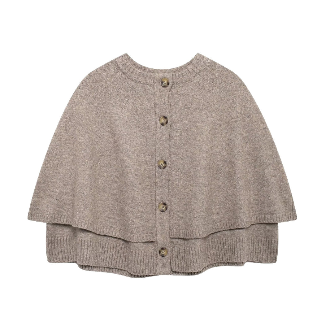 Femme Mode Versatile Cape-style Col rond Châle tricoté Veste courte