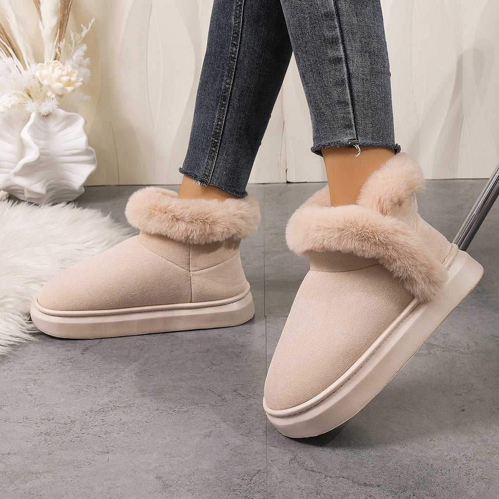 Arrivée d'hiver Bottes de neige à arbre court Bottes d'hiver casual Chauffe-pouffe Chauffe-chaussures plate-forme épais