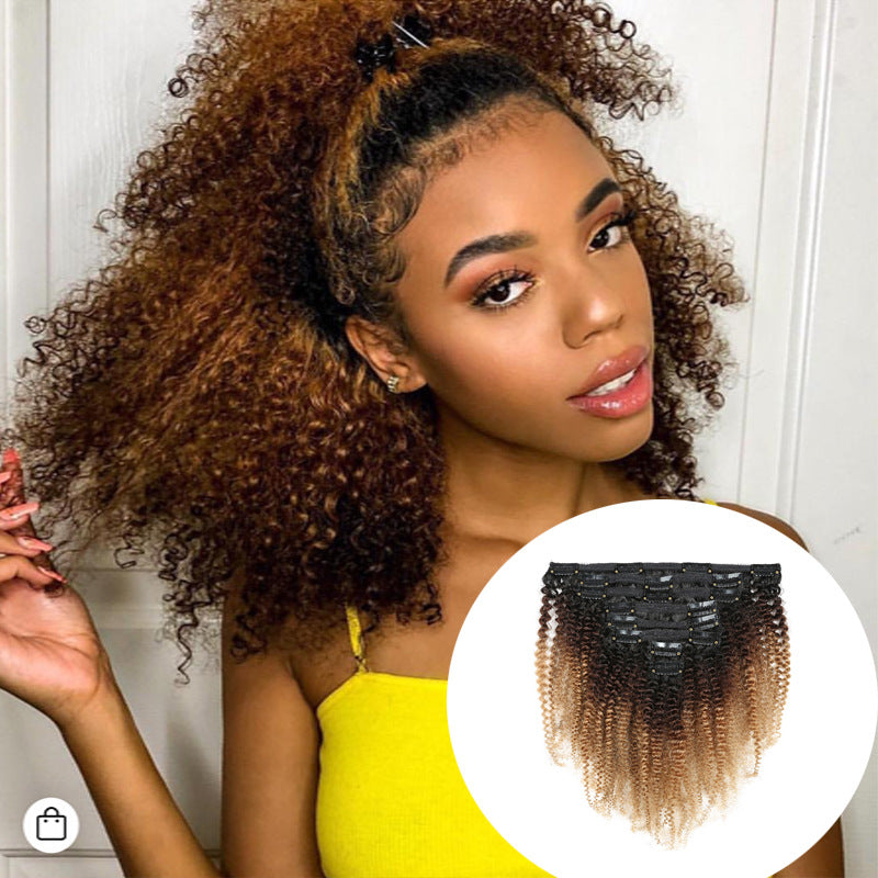 Couleur dégradée Clip véritable cheveux