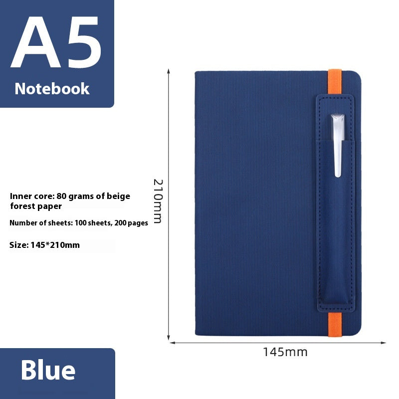 A5 Strap Notebook Pen Insertion Leather Surface