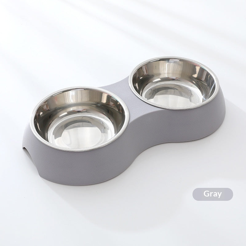 Animal en acier inoxydable Double bol d'alimentation de chien dans les couleurs de Macaron