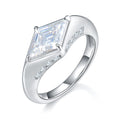 S925 Argent 2.2g Kite Couper Moissanite Anneau