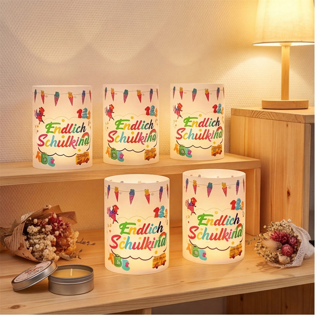 Ensemble de 12 décorations de table de style abat-jour dans différentes couleurs pour un père premier jour d'école