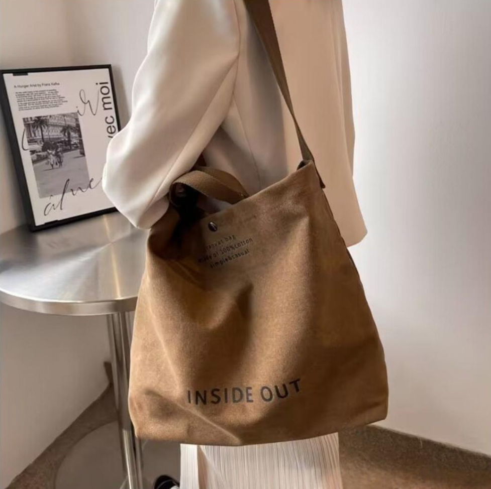 Toile épaisse Grande Capacité Sac à bandoulière léger Sac à toile rétro Diagonal - Brown O