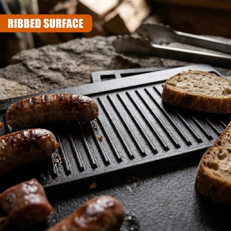 Assiette en fonte Fer réversible BBQ Pâte à frire Grille double face