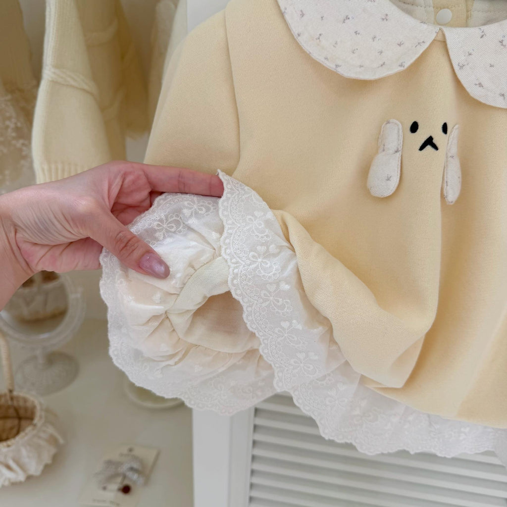 Mignon Western-style Bunny et Floral Ruffle Set pour les petites filles