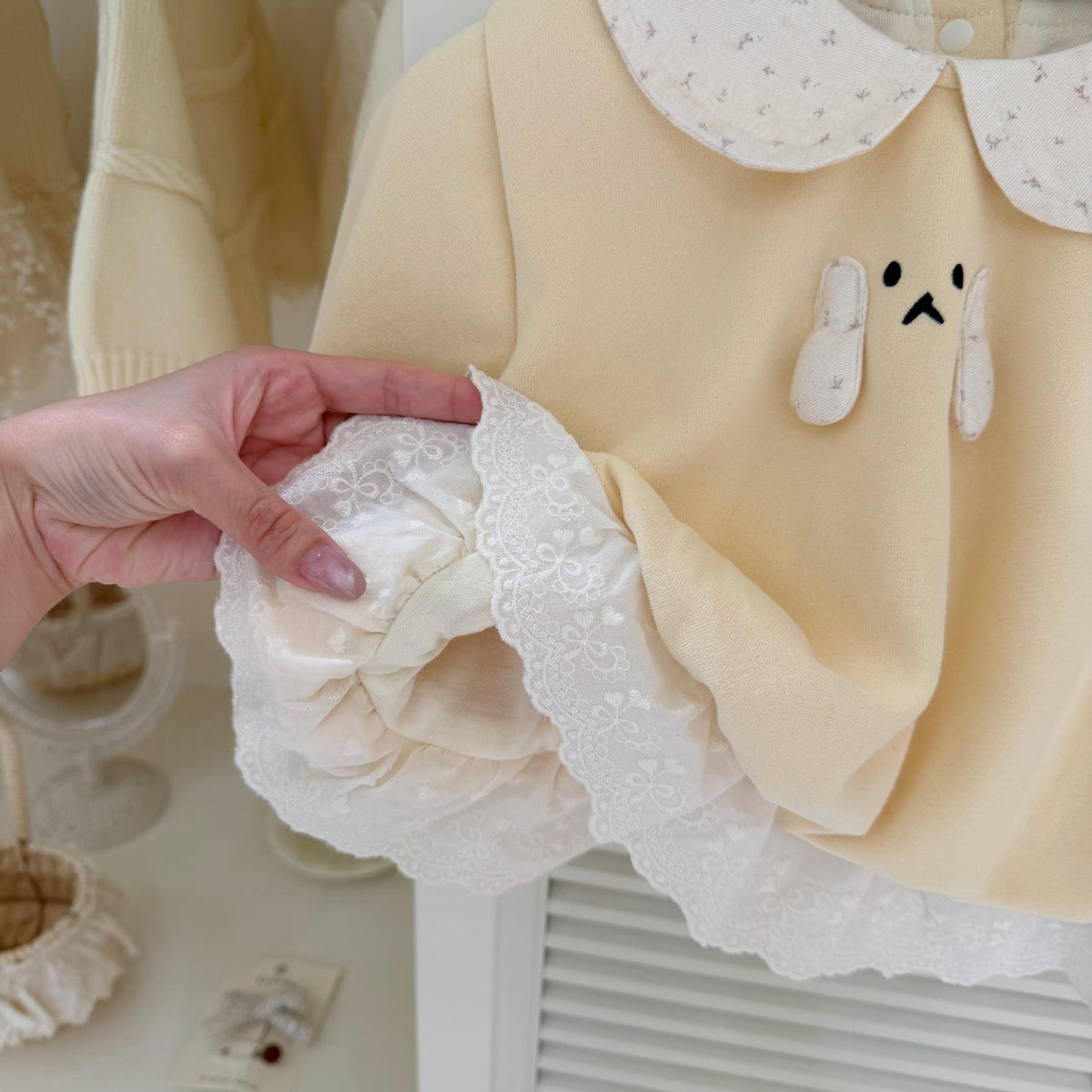 Mignon Western-style Bunny et Floral Ruffle Set pour les petites filles